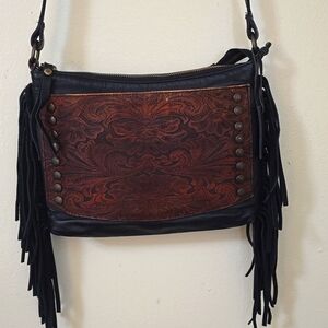 Idyllwind Black and Brown Leather Crossbody Bag